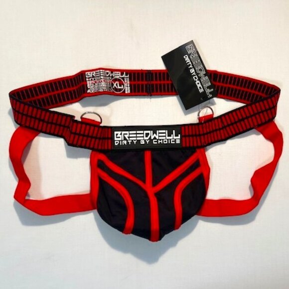 Breedwell Size XL Hybred Athletic Supporter/Jockstrap - Red/Black - Picture 2 of 7